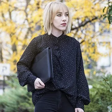 Cossini Black Vegan Leather Business Portfolio