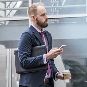 Cossini Black Vegan Leather Business Portfolio