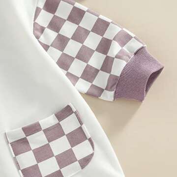 Thilsidee Newborn Boy Girl Checkerboard Plaid Bodysuit One Piece Romper Outfit Long Sleeve Jumpsuit Fall Winter Clothes 0-24M(B-Light purple,6-12 Months)