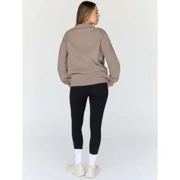 Trendy Queen Womens Oversized Sweatshirts Turtleneck Pullover Long Sleeve Hoodies Tops Fall Fashion Outfits 2025 Clothes CoffeeGrey M