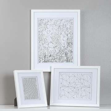 Elegant 8x8 Picture Frame with Double Mat for Display