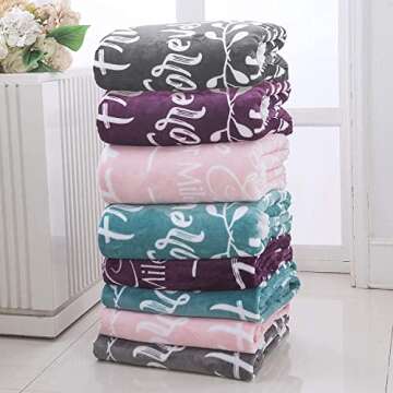 Piwaka Flannel Blanket for Grandma - Purple, Teal, Blue, Red Throw - Personalised Gifts for Grandma - Soft, Cosy Grandma Blanket, Gift Box for Grandmother (Flannel, Teal)