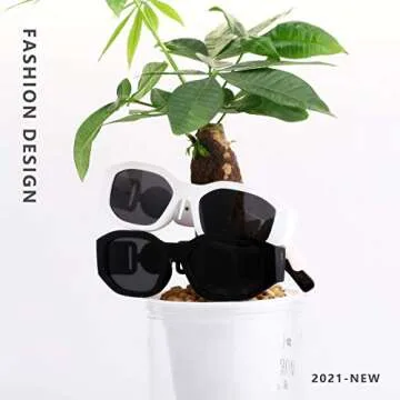 KUGUAOK Women’s Trendy Rectangle Sunglasses UV Protection