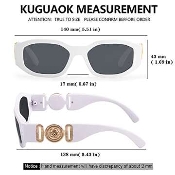 KUGUAOK Irregular Rectangle Sunglasses Women Trendy Design UV Protection Small Sun Glasses