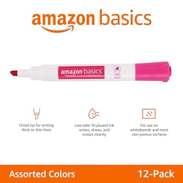 Vibrant Amazon Basics Dry Erase Markers in Assorted Colors