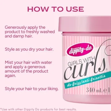 Dippity Do Girls with Curls Light Hold Gelee - Shape, Smoothe & Separate Your Curls - Formulated with Aloe, Vitamin E & Wheat Protein for Frizz-Free & Never Crunchy Curls - 340 mL/11.5 fl oz