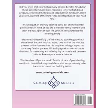 Calming Mandala Coloring Book Dental Edition