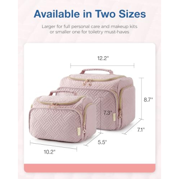 BAGSMART Large Pink Travel Toiletry Bag for Cosmetics