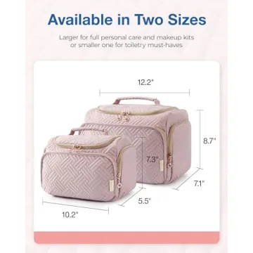 BAGSMART Large Pink Travel Toiletry Bag for Cosmetics