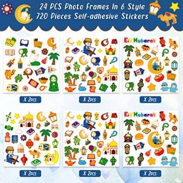 Funrous 24-pack Craft Kit for Kids Eid Mubarak Fun