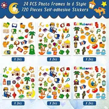 Funrous 24-pack Craft Kit for Kids Eid Mubarak Fun