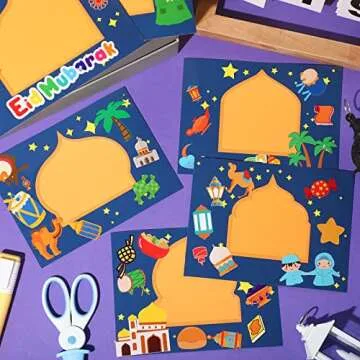 Funrous 24-pack Craft Kit for Kids Eid Mubarak Fun