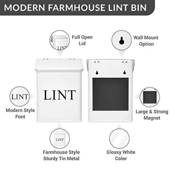 Modern Farmhouse Magnetic Lint Bin for Laundry Room Organization