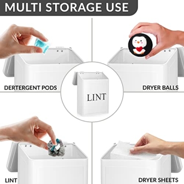 Modern Farmhouse Magnetic Lint Bin for Laundry Room Organization