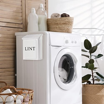 Modern Farmhouse Magnetic Lint Bin for Laundry Room Organization