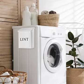 Modern Farmhouse Magnetic Lint Bin for Laundry Room Organization