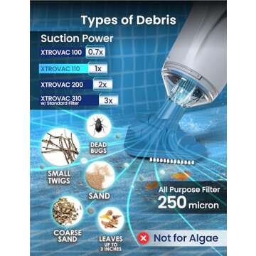 KOKIDO 2024 Rechargeable Handheld Pool Vacuum Set with Adjustable Pole and 2 Interchangeable Brush Heads, for Above Ground Pool, Hot Tub, Spa and Small Pools to 20ft, Cordless, Spot Clean XTROVAC 110