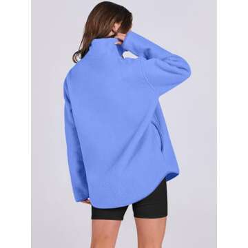 Oversized Fleece Half-Zip Sweatshirt for Women