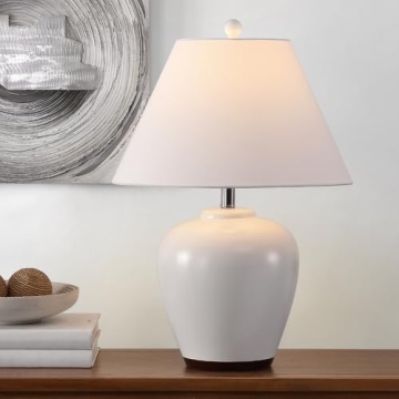 SAFAVIEH Etren Modern Ivory Table Lamp with LED Bulb
