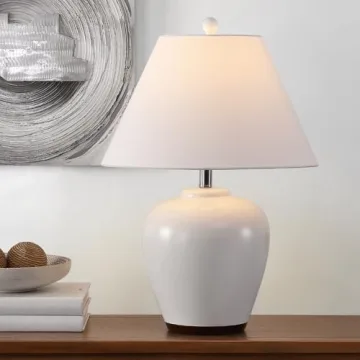 SAFAVIEH Etren Modern Ivory Table Lamp with LED Bulb