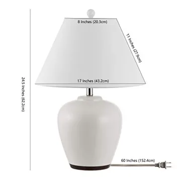 SAFAVIEH Etren Modern Ivory Table Lamp with LED Bulb