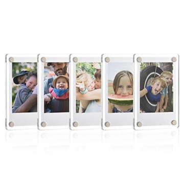 Elegant Acrylic Fridge Magnetic Frames for Instax Mini Photos - Pack of 5