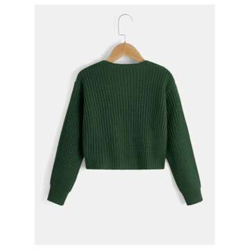 Stylish SweatyRocks Girl's Ribbed Cardigan Sweater