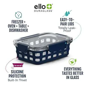 Ello Duraglass Meal Prep & Leak-Proof Condiment Containers