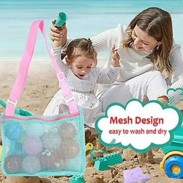 Colorful Kids Mesh Beach Bag Quick Dry Tote for Adventures