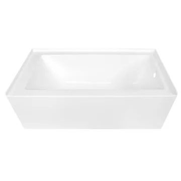 KINGSTON BRASS Contemporary 60-Inch Alcove Acrylic Bathtub - Right Hand Drain, White