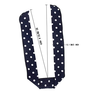 Carede Twist Bow Wire Headbands Head Wrap Retro Bowknot Polka Dot Lattice Design Rabbit ear Wired Hairbands Hair Holder Hair Accessory for Women and Girls,Pack of 9