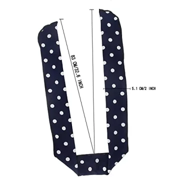 Carede Twist Bow Wire Headbands Head Wrap Retro Bowknot Polka Dot Lattice Design Rabbit ear Wired Hairbands Hair Holder Hair Accessory for Women and Girls,Pack of 9