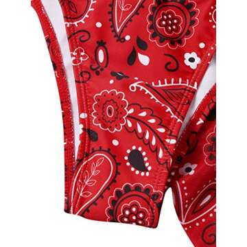 SweatyRocks Women's 3 Pieces Beach Swimsuit Tropical Ruffle Halter Bikini Swimsuit with Cover up Wrap Skirt