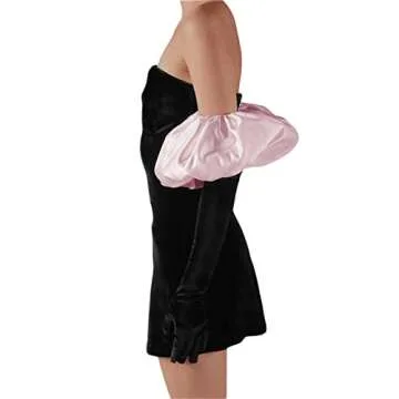 Argeousgor Women Furry Hooded Short Christmas Dresses Long Sleeve Bodycon Christmas White Party Dress V Neck Fluffy Hem Dress