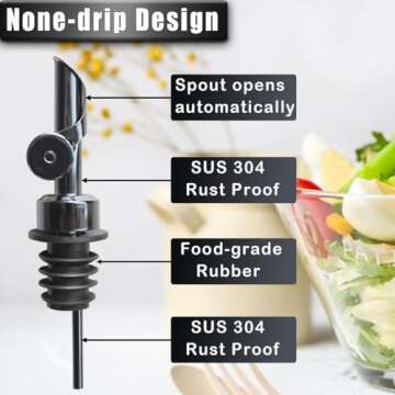 Gelury Olive Oil Dispenser for Kitchen, Oil Dispenser Bottle 13.8oz, Glass Oil and Vinegar Dispenser Set with Tray, Cooking Oil Dispenser Bottle, Soy Sauce Dispenser for Kitchen (Black)