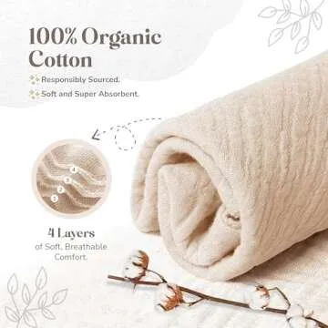 Mikito Organic Cotton Baby Muslin Lovey Bunny - Oeko-TEX & GOTS Certified - Security Blanket & Perfect Loveys for Babies - Unisex New Baby Gift for Ultimate Comfort & Peaceful Dreams