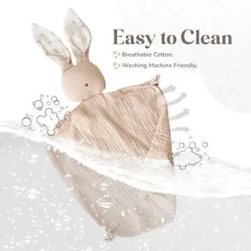 Mikito Organic Cotton Baby Muslin Lovey Bunny - Oeko-TEX & GOTS Certified - Security Blanket & Perfect Loveys for Babies - Unisex New Baby Gift for Ultimate Comfort & Peaceful Dreams