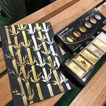 Kuretake GANSAI TAMBI STARRY COLORS, 6 colors set, Watercolor paint for Professional, for artists and crafters,Illustrations, Drawing, Lettering, Made in Japan