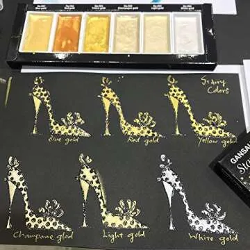 Kuretake GANSAI TAMBI STARRY COLORS, 6 colors set, Watercolor paint for Professional, for artists and crafters,Illustrations, Drawing, Lettering, Made in Japan