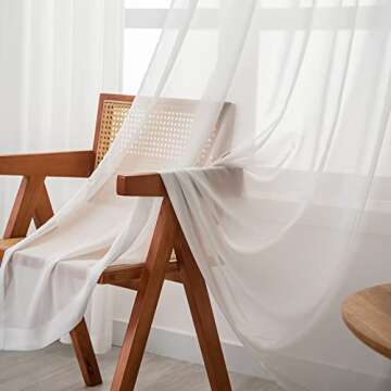 Elegant LUGOTAL Pinch Pleated Sheer Curtains 108 Inches