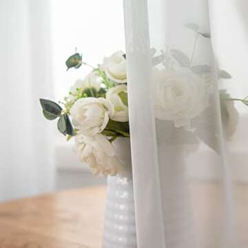 Elegant LUGOTAL Pinch Pleated Sheer Curtains 108 Inches