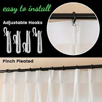 Elegant LUGOTAL Pinch Pleated Sheer Curtains 108 Inches