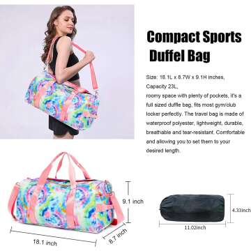 Tie Dye-Blue Duffle Bag for Sports & Weekend Getaways