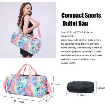 Tie Dye-Blue Duffle Bag for Sports & Weekend Getaways