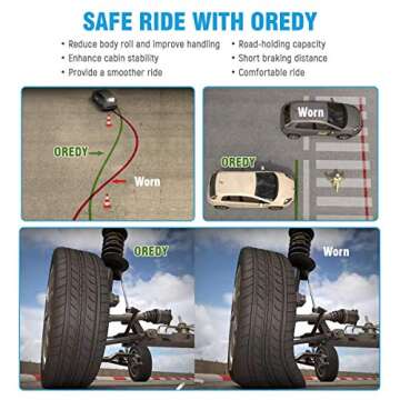 Maxorber Full Set Shocks Struts Absorber Kit Compatible with Ford Ranger RWD 1998-2009 Replacement for Mazda B2300 B3000 B4000 RWD 2001-2006,Mazda B2500 RWD 1998-2001 Shock Absorber 344397 344396