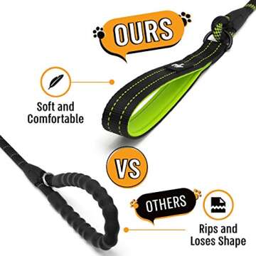 ACTIVE PETS Strong Dog Rope Leash with Soft Comfortable Padded Handle and Highly Reflective Threads,...
