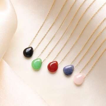 Joxevyia Carnelian Necklace Red Carnelian Raw Stone Healing Crystals Necklace Tear Drop Gemstone Pendant Necklace for Women Anniversary Birthday Valentines for Her