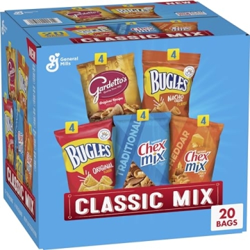 Classic Mix Snack Variety Pack, Bugles Original & Nacho Cheese, Gardetto’s Original Recipe, Chex M...