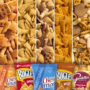 Classic Mix Snack Variety Pack, Bugles Original & Nacho Cheese, Gardetto’s Original Recipe, Chex Mix Traditional & Cheddar, 28 oz (20 Bags)