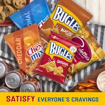 Classic Mix Snack Variety Pack, Bugles Original & Nacho Cheese, Gardetto’s Original Recipe, Chex Mix Traditional & Cheddar, 28 oz (20 Bags)